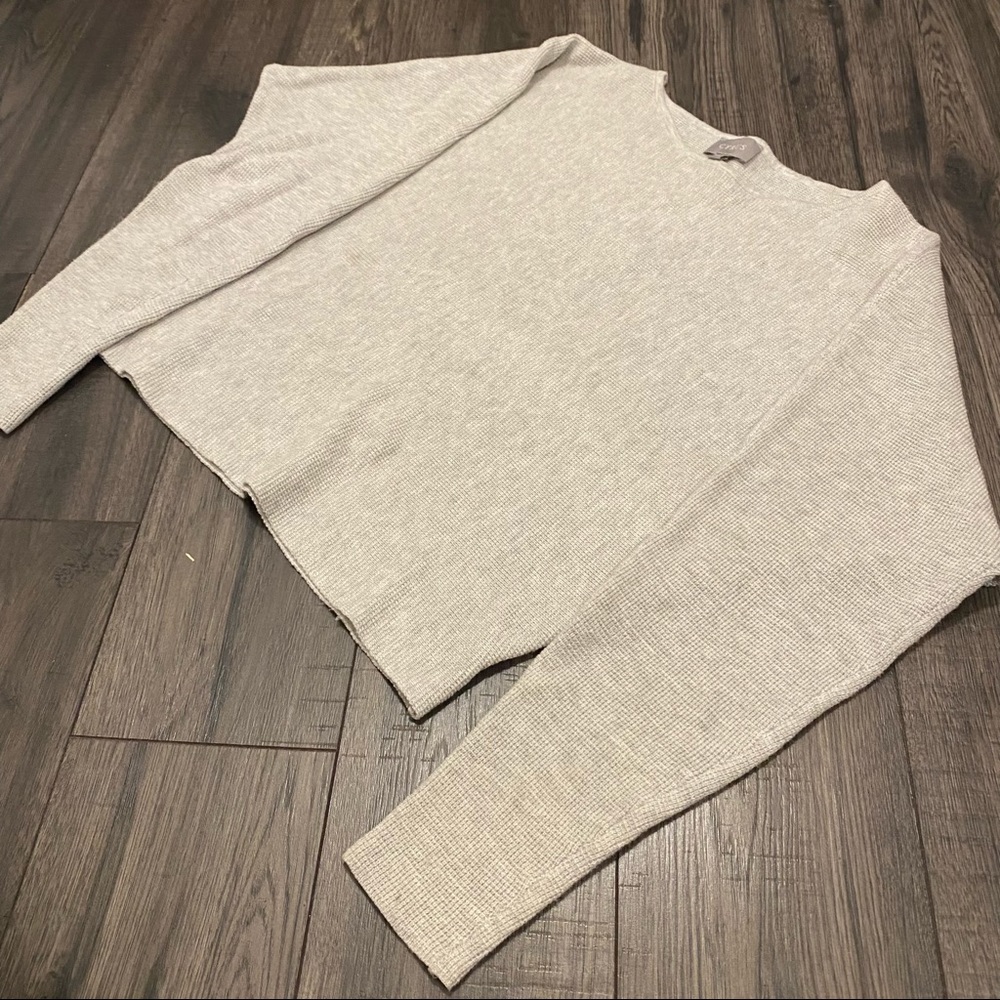 Cyrus Cropped Grey Knit Sweater